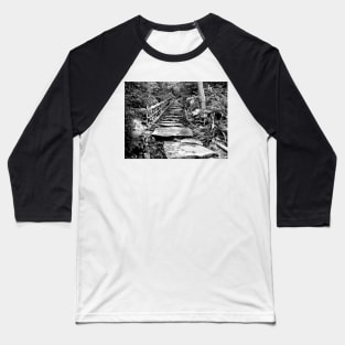 Black and white photo of stepping stone path Baseball T-Shirt